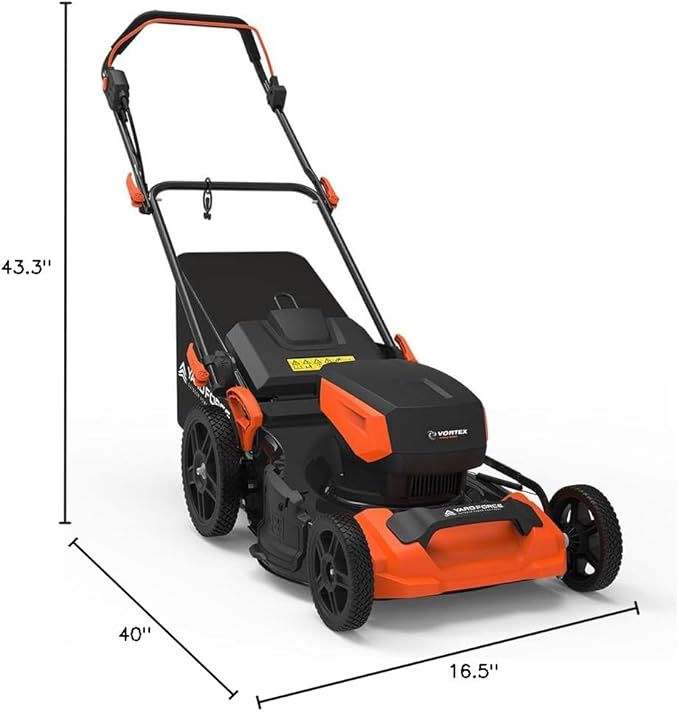Yard Force 19-inch Electric Lawn Mower YF1518-3N1, 19-inch Metal Decking, 1-3 inch 7 Positions Central Cutting Height, 12" Rear Wheel, 14 Gal Grass Bag