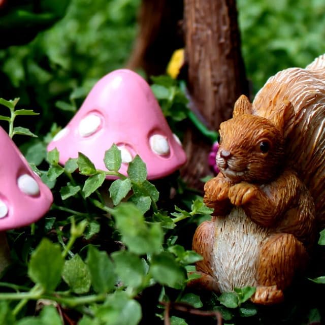 PRETMANNS Fairies for Fairy Garden Outdoor Accessories - Figurines Set with Swing, Squirrel & Mushrooms - Miniature Fairy Garden Kit - Fairy Village Supplies - 6 Piece Resin Fairies | Fairies with Swing Set, Squirrel & Mushrooms, Fairy Figurines, Garde...