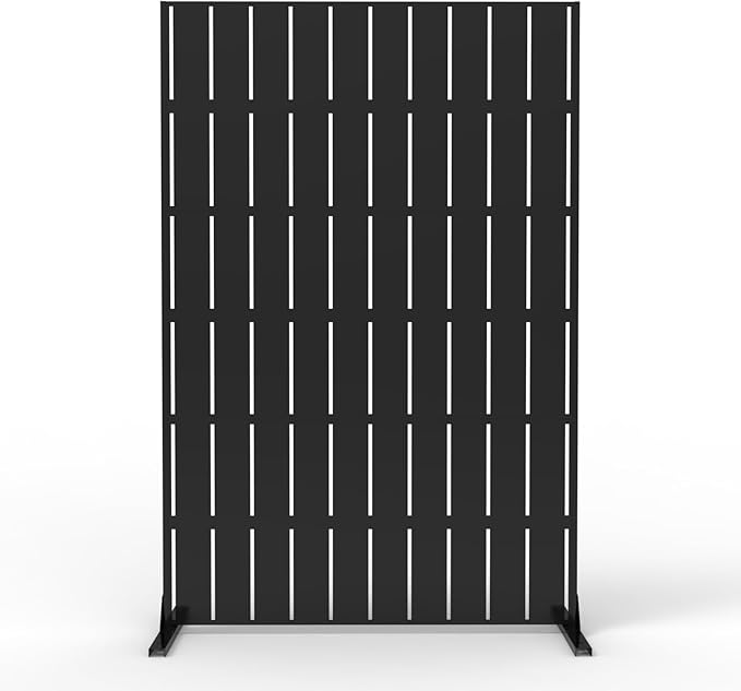 72" x 47" Heavy-Duty Metal Outdoor Privacy Screen – Rustproof Freestanding Patio Divider, Stylish Decorative Fence Panel for Garden, Deck, Balcony, or Porch, Galvanized Steel, Multi-Functional Design