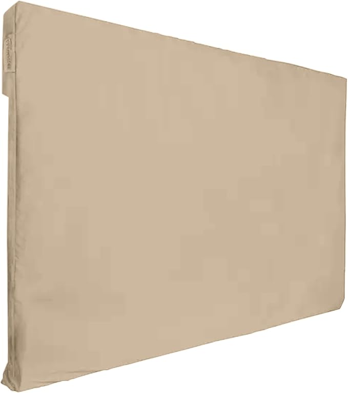 Covermates Outdoor Full TV Cover – Water-Resistant All-Weather Protection for Mounted & Freestanding TVs, 12-Gauge Vinyl with Remote Pocket & Secure Touch Fastener Closure, 50-54 Inches, Classic Tan