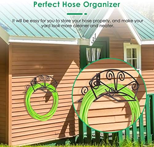 TomCare Garden Hose Holder Heavy Duty Water Hose Holder Solid Metal