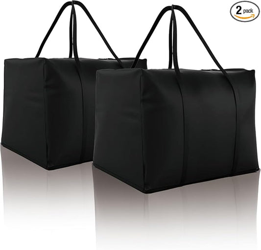 Waterproof Patio Cushion Storage Bag - 32 × 32 × 24 Inch Heavy Duty 600D Oxford Outdoor Cushion Organizer, Dustproof & UV Protection with Upgraded Fabric & Reinforced Zipper, 2 Pack