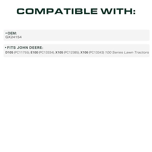 UDC Parts GX24154 Mower Drive Belt Replacement for John Deere D105 E100 X105 X106 Lawn Tractors/Aramid Cord / 98.10 inches