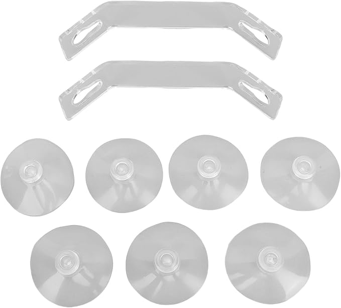 Yosoo Health Gear 2 Sets Window Suction Cup Shelves Acrylic Plant Pot Shelf with 14 Suction Cups 4 Brackets for Succulents Picture Frame Display, No Tools Needed Save Space Create Neat Environment