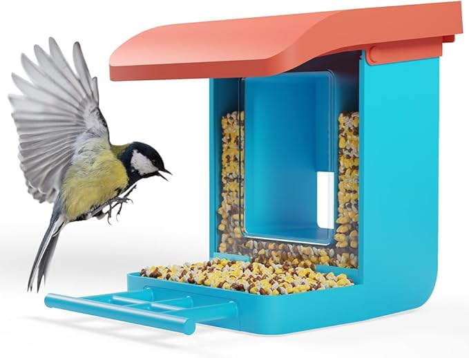 Bird Feeder Camera Case Compatible with Wyze Battery Cam Pro, Wyze Cam Outdoor v1/v2, Camera v4/v3/v3 Pro, 5 DIY Mounting Methods, with a Macro Lens (Solar Panel/Camera NOT Included), Blue