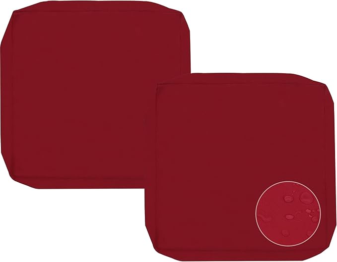 Sqodok Patio Cushion Covers 22x20 Waterproof Outdoor Cushion Covers Replacement 2Pack Patio Cushion Seat Slicovers for Sectional Sofa, Wicker Chair, Burgundy