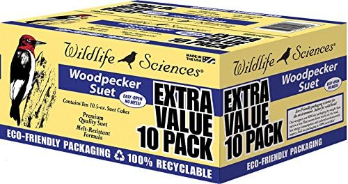 Wildlife Sciences Woodpecker Suet Cake 10 Pack for Wild Birds