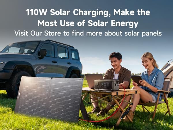 ALLPOWERS VOLIX P300 Portable Solar Generator:300W (600W Peak)/256Wh,LiFePO4 Battery,UPS<20ms,Fast Charge to 80% in 1h Includes SF100 100W Flexible Solar Panel for Home,Emergencies&Outdoor Use