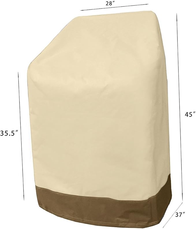 Rutile Patio Stackable Chair Cover Outdoor Furniture Covers Waterproof Fits up to 28''W x D37''D x 45''H, Outdoor Stacking Chair Covers