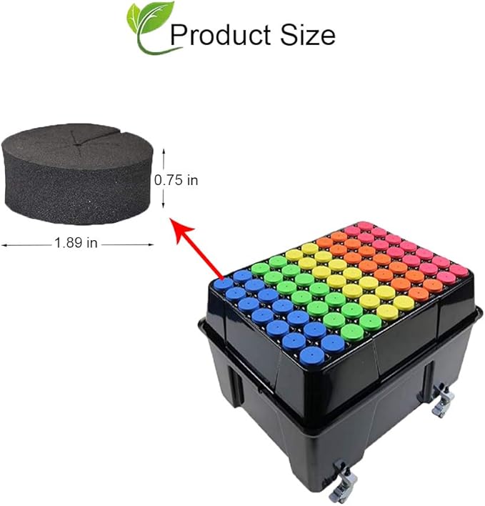 72 Pack Cloning Collars Inserts Premium Grade Foam, Better Than Neoprene for Hydroponics Plant Germination in DIY Cloner & Clone Machines, Fits 2 Inch Net Pots