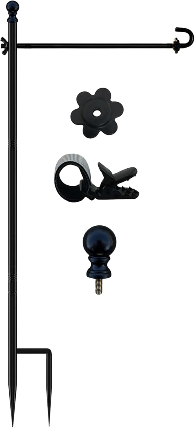 LCCBRO Garden Flag Holder Stand for Outside 12 x 18 Heavy Duty, Small Flag Holders for Yard and Garden, Last Flag Stand You’ll Ever Need (1)