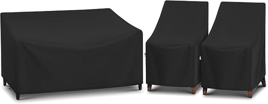 Arcedo Patio Chair Cover and Outdoor Loveseat Cover Set, 3 PCS – Waterproof UV Resistant Dustproof for Outdoor Furniture