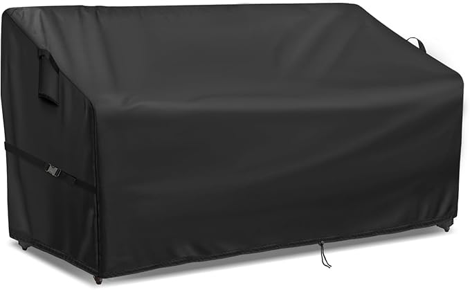 Outdoor Sofa Cover, 50 Inch Waterproof Paito Couch Loveseat Cover, Furniture Covers for Outdoor Seating for Winter - 50 x 30 x 30 Inch, Black