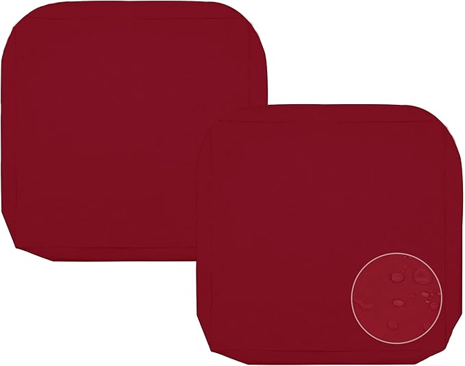 Sqodok Patio Cushion Covers, Waterproof Outdoor Cushion Covers Replacement, Patio Cushion Seat Slicovers for Sectional Sofa, Chair, Outdoor Wicker Patio Sofa (Dark Red, 19"x19"x3"-2 Pack-Cover ONLY)