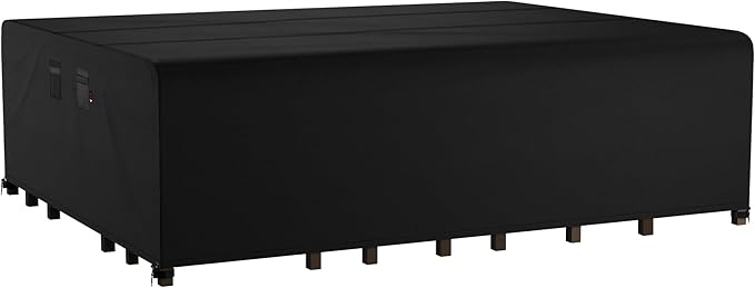 iBirdie Outdoor Patio Furniture Set Covers 160 x 120 inch fit 10 x 13 ft, 159, 157 inch Long, Waterproof Weatherproof Rectangular Cover, 600D for Outside Extra Large Dining Table and Chairs