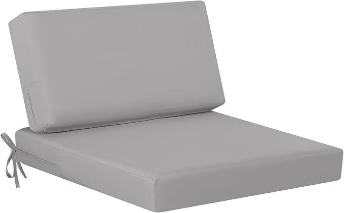idee-home Outdoor Chair Cushions for Patio Furniture, Outdoor Seat Cushion | Waterproof Hampton Bay Deep Seat Replacement Couch Chair Cushions for Garden Backyard Grey 26.5 x 26.5