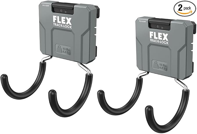 FLEX Track-Lock Wall Mount Storage System Dual C-Hook 2 Pack - FS1509-2
