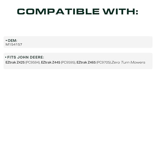 UDC Parts M154157 Drive Belt Replacement for EZtrak Zero Turn & John Deere Z465 Z445 Z425 Mowers/Powertrain Drive V-Belt Aramid Cord / 42.2 inches