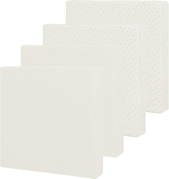 Easy-Going Waterproof Patio Cushion Covers 27x25x5 inch 4 Pack Replacement Non-Slip Outdoor Seat Cushion Slipcover with Zipper. Cream