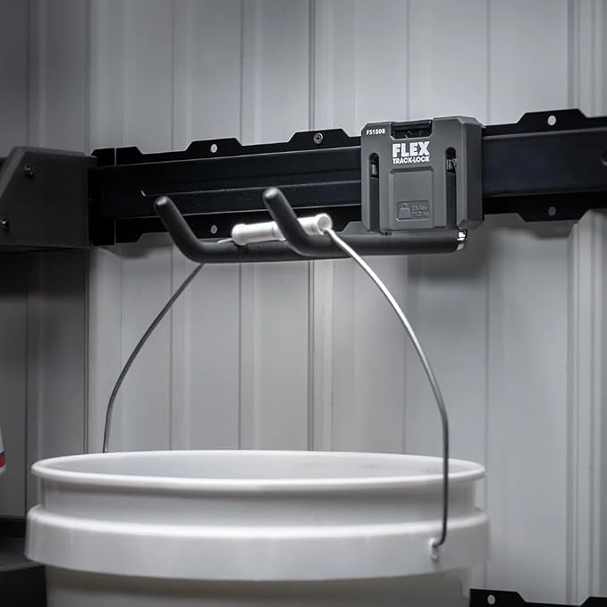 FLEX Track-Lock Wall Mount Storage System Large Folding Dual Straight Hook 2 Pack - FS1508-2