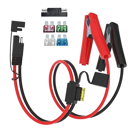 ELFCULB 2FT 10AWG SAE to Alligator Clips Cable, Weatherproof, for Solar Cells, Small Automotive Appliances, Battery Car Power Conversion Equipment