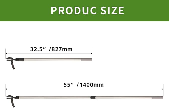Aluminum Weeder，Stand Up Weed Puller Tool with Long Handle