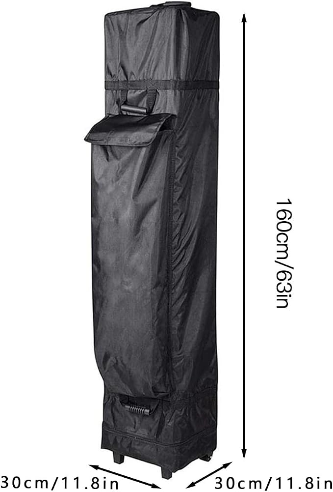 Waterproof Wheeled Canopy Bag 11.8 x 11.8 x 63 Replacement Canopy Roller Bag Outdoor Instant Canopy Storage Bag with Handles 1680D - Roller Bag Only(Without Canopy)