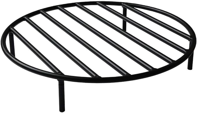 onlyfire Heavy Duty Round Fire Pit Grate 30 Inch - Steel Log Grate with High-Temp Coating & Removable Legs, 3.5" Tall Wood Burning Grate for Outdoor Fireplace, Camping, BBQ