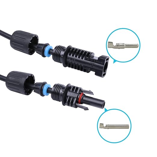 Renogy 10FT 12AWG Solar Panel Extension Cable with Female and Male Connectors, 10Ft. 12AWG, 1 Pair 10' 12 Gauge Red and Black