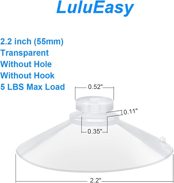 200 Pieces 2.2 inch Large Clear Suction Cups for Glass, Thick Without Hooks Without Holes, Professional Heavy Duty Sucker for Home Organization Window Decoration Bathroom Kitchen Bird Feeder