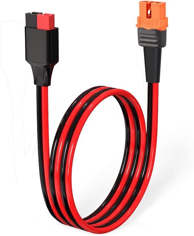 ELFCULB XT60i to Anderson Adapter,12AWG Anderson to XT60i Connector Cable for RC Battery Solar Portable Power Power Station and Solar Panel(2FT)
