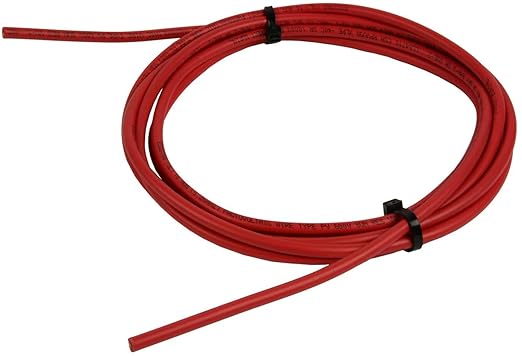 TEMCo 10 AWG Solar PV Wire, 15 ft Red, Bare Copper, Made in USA