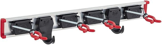 Bruns Tool Rack, 0.5m (19in) with 4 Tool Holders and 2 Hooks, Broom Holder, Garden, Tool Organizer Wall Mount, Closet Storage, Kitchen Rack, Home Organization and Garage Organizer