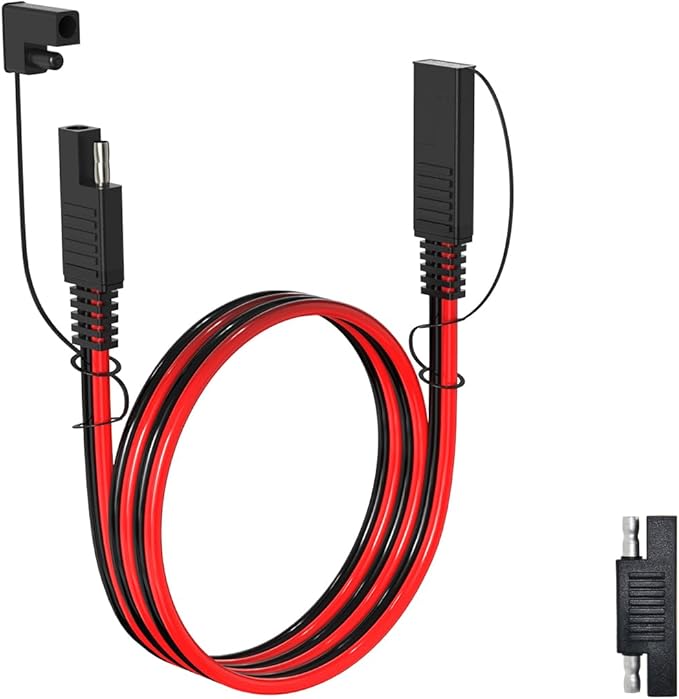 ELFCULB 3FT SAE Extension Cable - 3/6/10/20/35/50FT Quick Disconnect Wire Harness with SAE Connector for Automotive, RV, Solar Panel