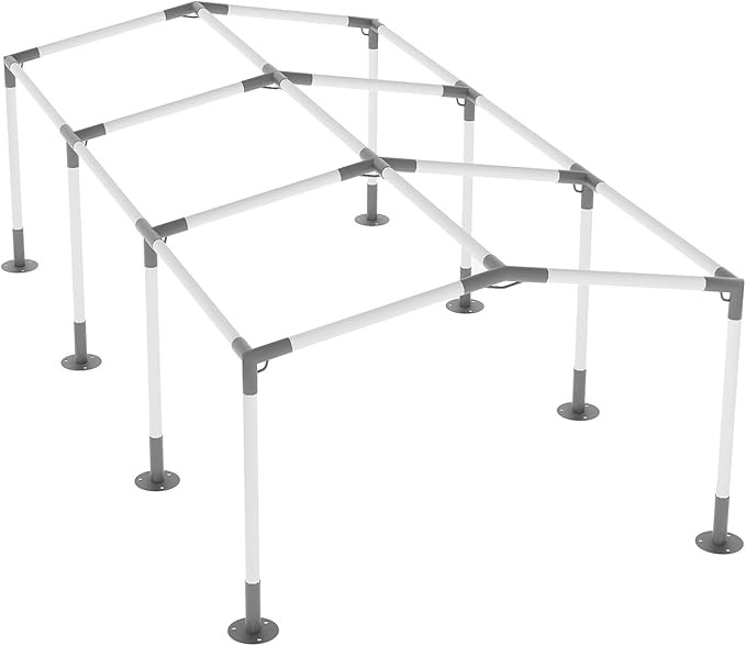 8 Leg Carport Kits，Low Peak Canopy Fitting Kit with 1-3/8" ID, Galvanized Steel Carport Connectors, shed Frame kit DIY Project