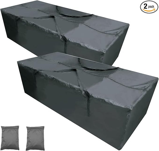 Outdoor Waterproof Patio Cushion Storage Bag 2 Pack, 68" Anti-UV Weatherproof Outdoor Cushion Storage Bag with Reinforced Handles & Double Zippers