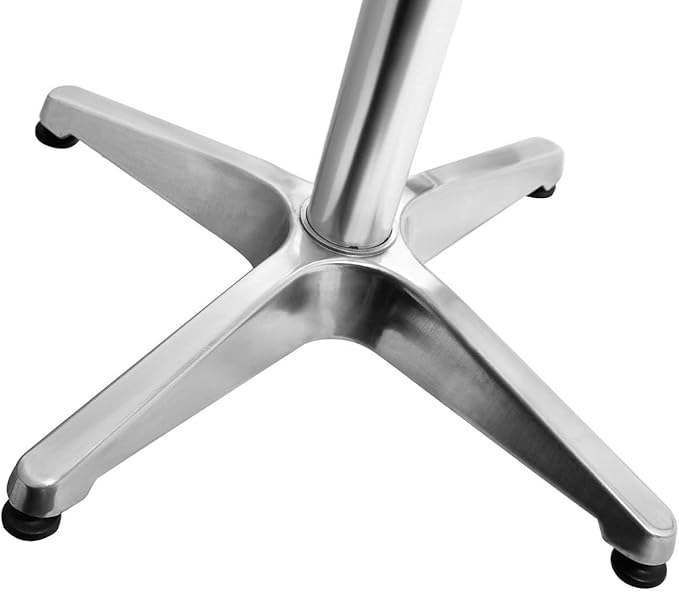 BTEXPERT Set of 5 – 45" Bar Height Round Flip-Top Aluminum Tables with 23.75" Stainless Steel Surface, Commercial-Grade Indoor/Outdoor Furniture for Restaurants, Cafés & Patios, 25.75" Base