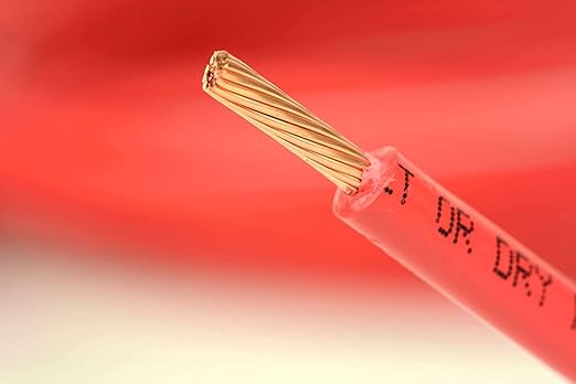 TEMCo 10 AWG Solar PV Wire, 70 ft Red, Bare Copper, Made in USA