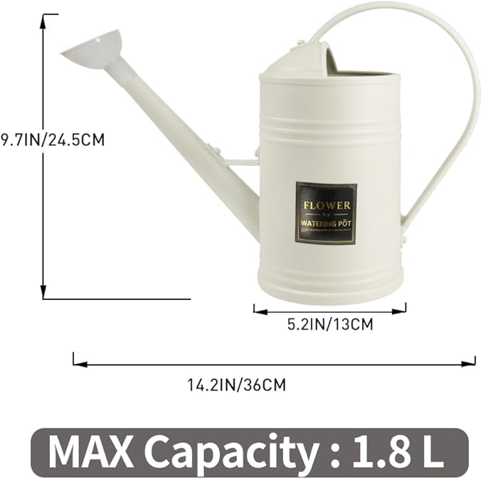 0.5 Gallon Small Watering Can for Outdoor Indoor Plants for House Plants, 12 oz Glass Plant Mister Spray Bottle for Bonsai Garden Flowers (White)