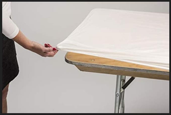 Kwik-Covers 6' Rectangle Plastic Table Covers 30" x 72", Bundle of 5 (Celebration)