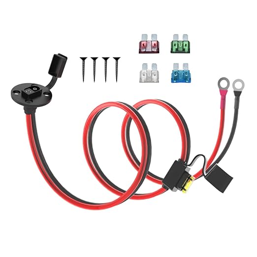 ELFCULB 3.3FT 10AWG SAE Power Socket Sidewall Port to O Ring Connecters Extension Cord Cable with 10A 15A 20A 25A 30A Fuse Compatible with Solar Generator Battery Charger,for Solar Accessories