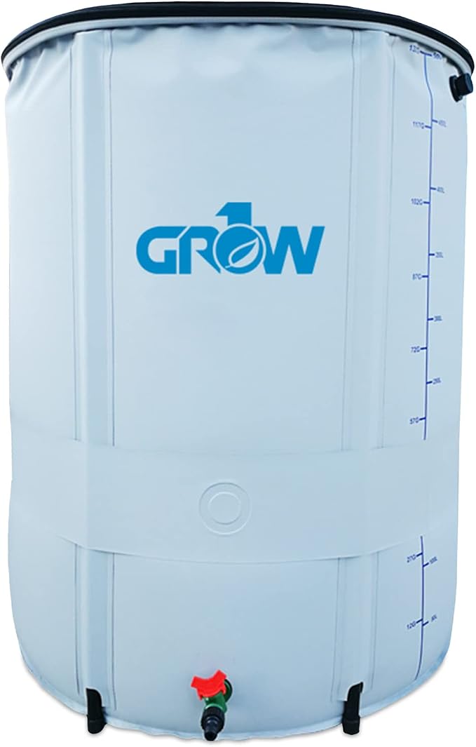 GROW1 Collapsible Reservoir Water Tank 105 Gallon Water Storage Barrel Container Portable for Garden Plants Gardening Greenhouse