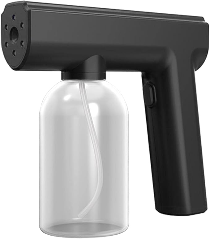 Portable Electric ULV Atomizing Sprayer - Rechargeable Cordless Nano Fogger for Home and Office Dis - 300ml Capacity - Black