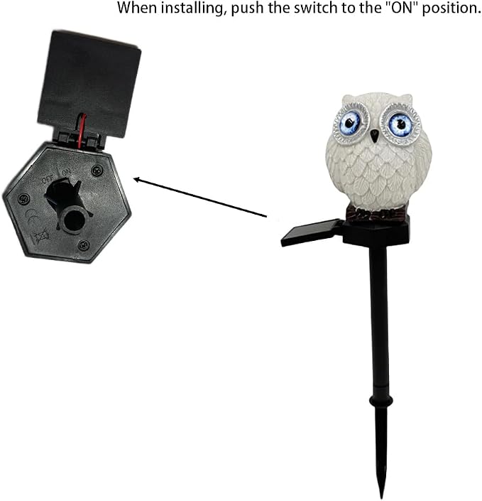 Solar Garden Lights Outdoor Waterproof，Cute owl-Shaped Decorative Lamp for Balcony, Terrace, Lawn, Garden, Courtyard.