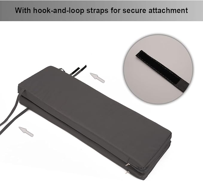 Picnic Bench Cushions 2 Pack, Outdoor Picnic Bench Seat Pads – Water-Resistant Polyester Fabric with High-Density Foam, 72" x 12" x 2", Portable & Foldable for Picnic Tables, Camping, Patio-Grey