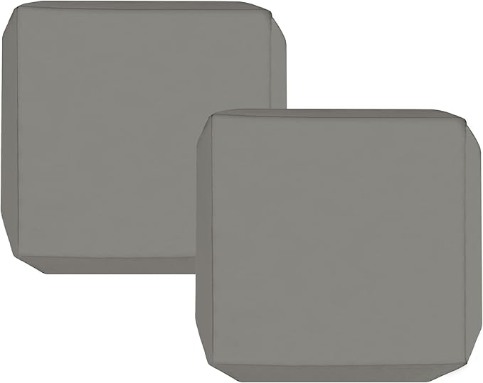 Sqodok Patio Cushion Covers 18x18 Waterproof Outdoor Cushion Covers Replacement 2Pack Patio Cushion Seat Slicovers with Ties for Sectional Sofa, Wicker Chair, Grey