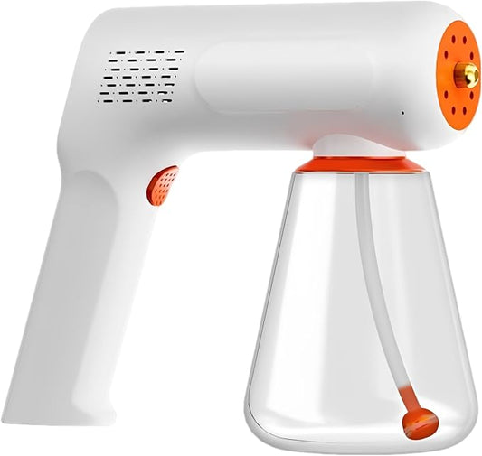 Cordless Sanitization Fogger with Blue Light, Electric Nano Spray Gun, 2-Gear Adjustable, 2000 Mah Battery, Portable Sprayer for Home, Office, Car