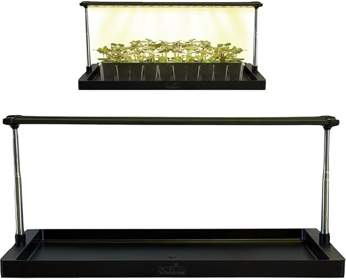 Epic Gardening Seed Starting Grow Light - Full-Spectrum LED with Adjustable Height & Integrated Tray for Indoor Seedlings | Energy-Efficient, Long-Lasting Light with Timer (Standard)