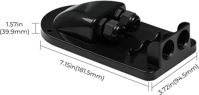 Renogy Solar Double Cable Entry Gland, Weatherproof & UV-Resistant ABS Material for All Cables 2mm²–12mm², Ideal for RVs, Farms, Boats, Cabins, Mobile Use (1-Pack)