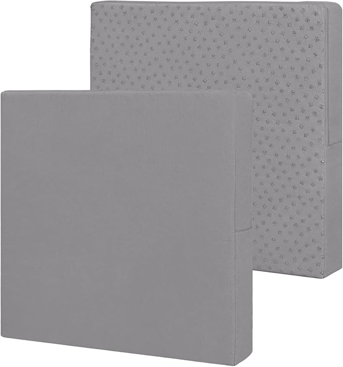 Easy-Going Waterproof Patio Cushion Covers 24x22x4 inch 2 Pack Replacement Non-Slip Outdoor Seat Cushion Slipcover with Zipper. Gray